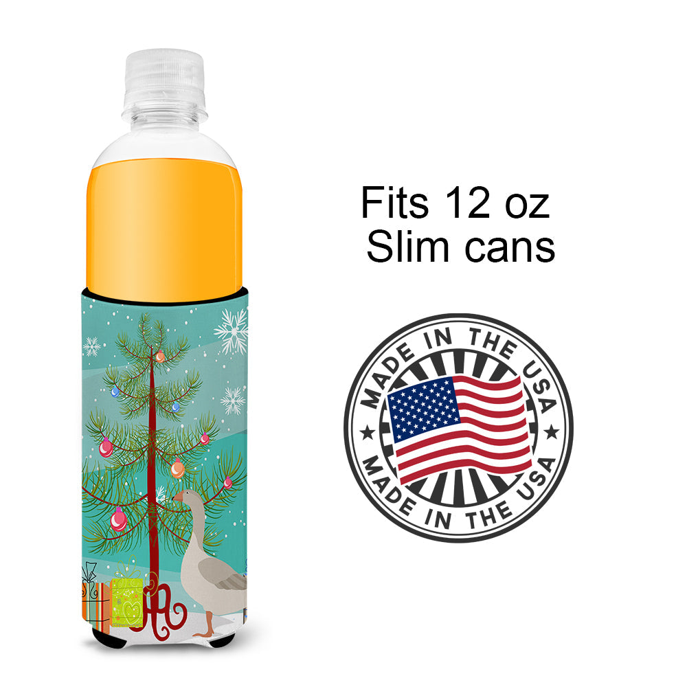Steinbacher Goose Christmas Slim Can Hugger , Insulated Foam Hugger for 12 oz Slim Cans, Beer Bottles & Water Bottles, Printed in USA