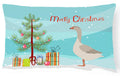 Steinbacher Goose Christmas Decorative Throw Pillow 12x16 Indoor Outdoor Accent Cushion, Fabric Cover with Insert for Sofa, Bed, Porch & Living Room
