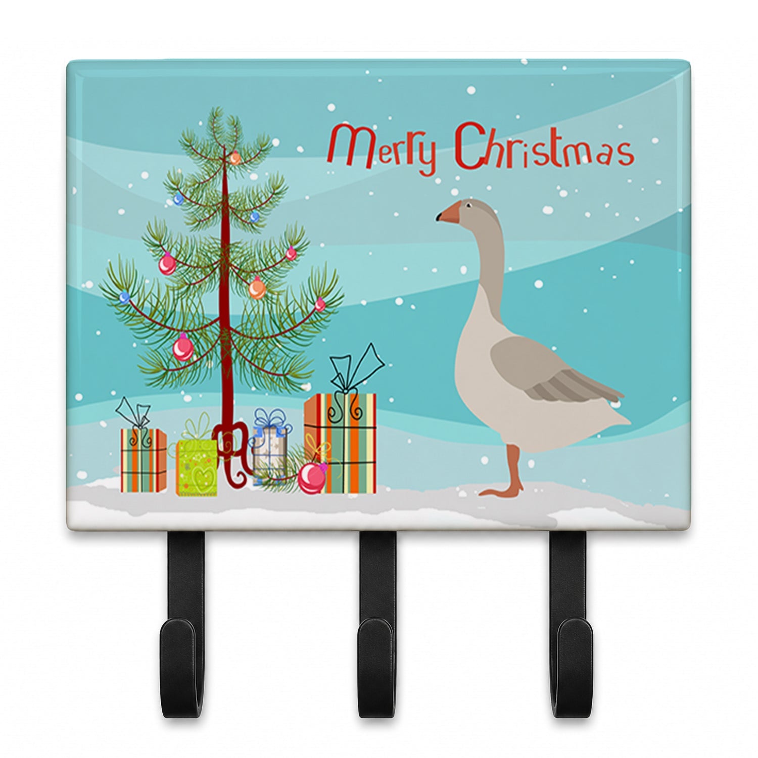 Steinbacher Goose Christmas Leash or Key Holder Wall Hooks, Coat Rack Wall Mount, for Hanging Keys, Towels, Aprons, Leashes
