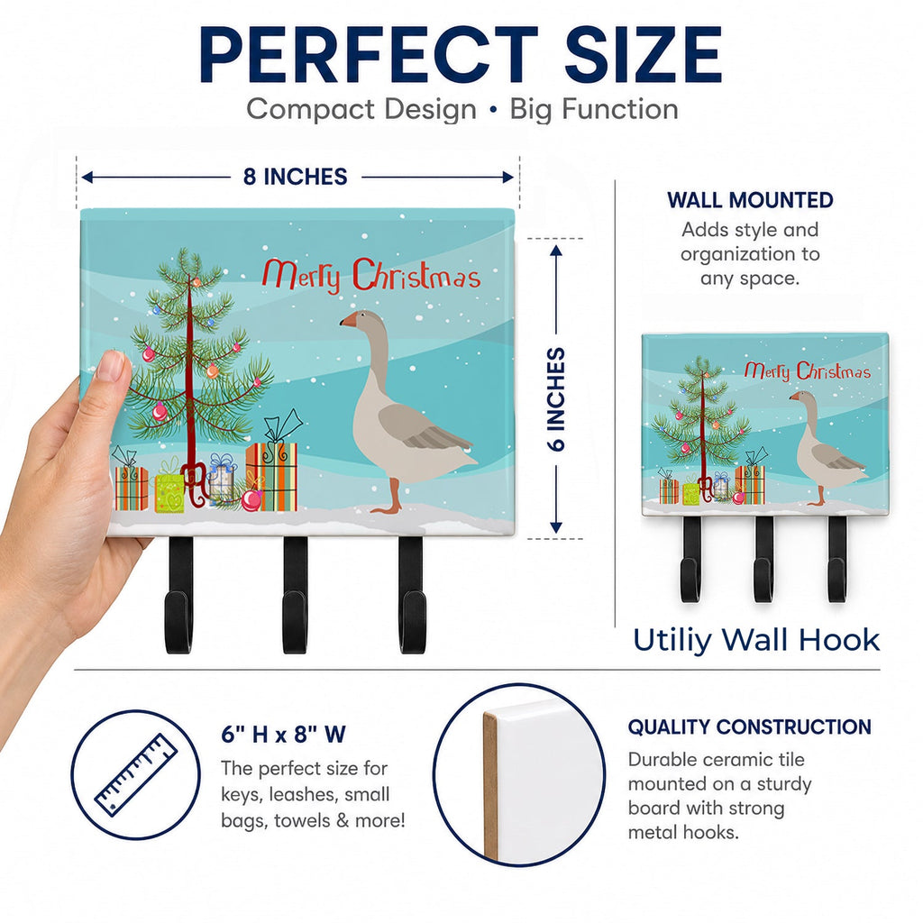Steinbacher Goose Christmas Leash or Key Holder Wall Hooks, Coat Rack Wall Mount, for Hanging Keys, Towels, Aprons, Leashes