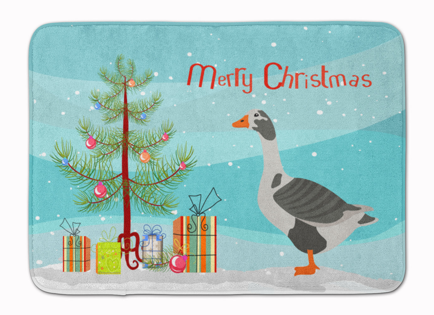 West of England Goose Christmas Memory Foam Kitchen Mat Machine Washable Anti-Fatigue Cushion Comfort Bath or Kitchen Rug