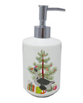 West of England Goose Christmas Ceramic Soap Dispenser , Empty Refillable Hand Soap Pump Bottle for Bathroom Kitchen