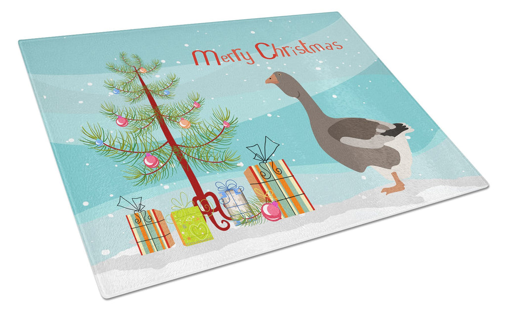Toulouse Goose Christmas Cutting Board Tempered Glass Kitchen Cutting Surface, Heat Resistant Chopping, Non-Slip Feet, Food Prep & Serving