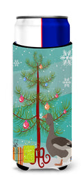 Toulouse Goose Christmas Slim Can Hugger , Insulated Foam Hugger for 12 oz Slim Cans, Beer Bottles & Water Bottles, Printed in USA