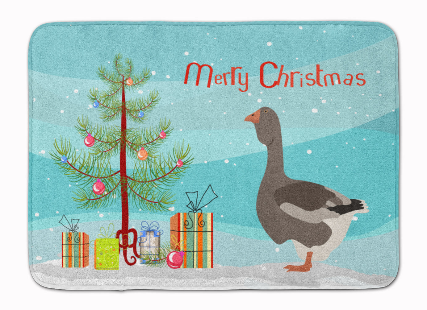 Toulouse Goose Christmas Memory Foam Kitchen Mat Machine Washable Anti-Fatigue Cushion Comfort Bath or Kitchen Rug