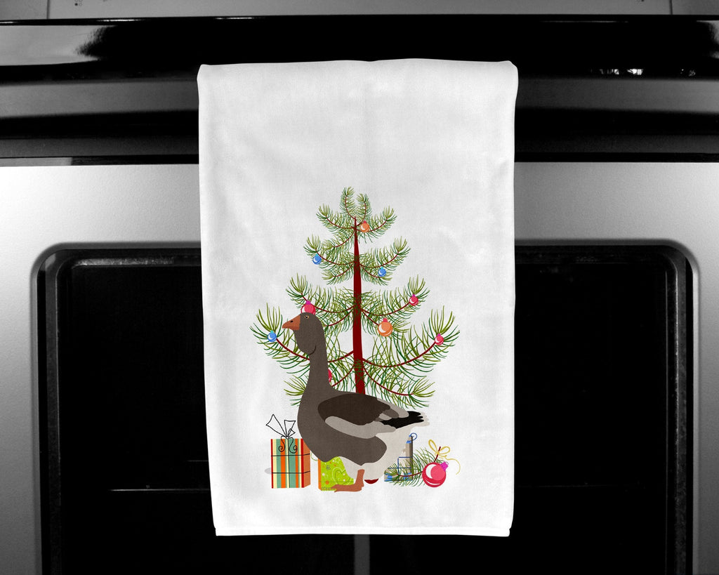 Toulouse Goose Christmas Kitchen Towel Set of 2 White Dish Towels Decorative Bathroom Hand towel for Hand, Face, Hair, Yoga, Tea, Dishcloth, 19 X 28", White
