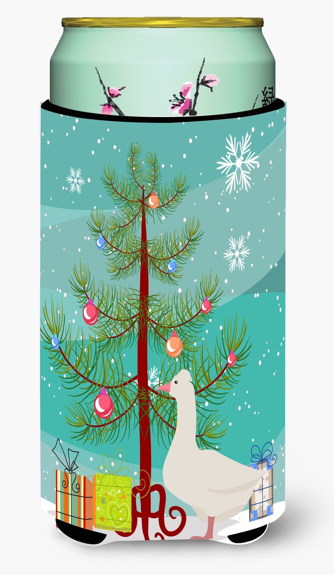 Roman Goose Christmas Tall Boy Hugger Can Cooler Sleeve Machine Washable Drink Collapsible Insulator Beverage Insulated Holder