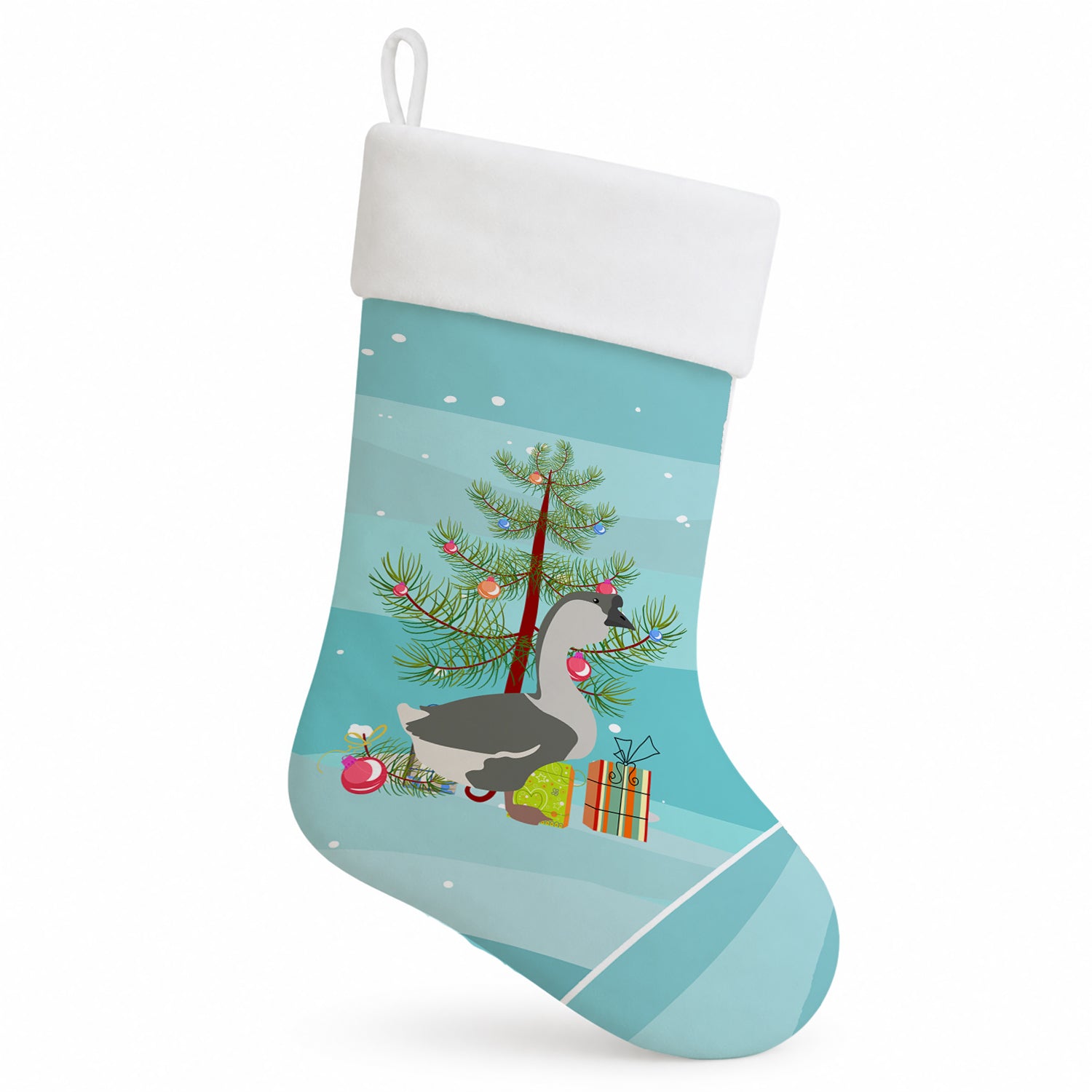 African Goose Christmas Holiday Stocking Double-Sided Print, Polyester Suede,11x18, Made in USA