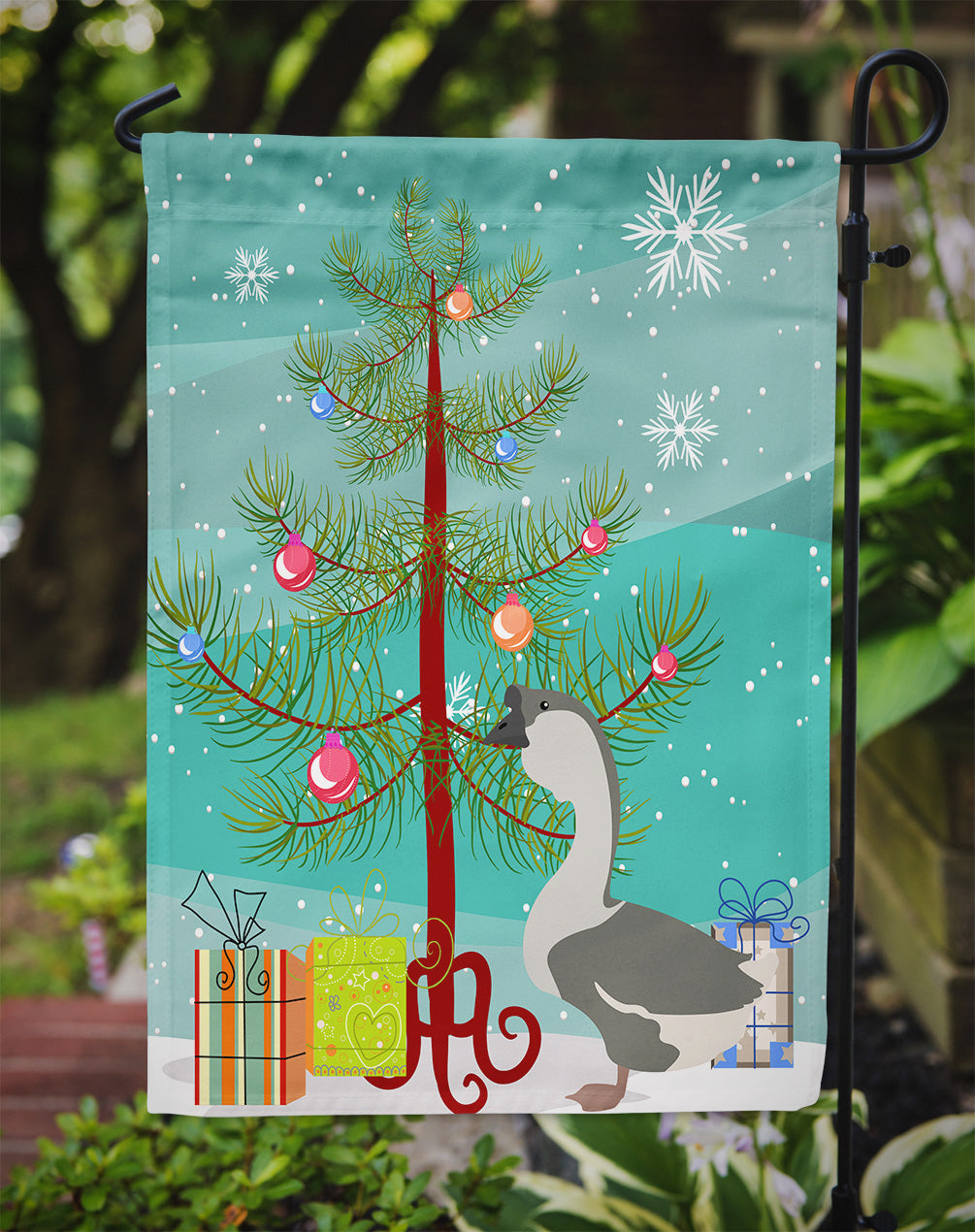 African Goose Christmas Garden Flag Mailbox Decorative Yard Banner Outside Patio Artwork for Flower Beds, Garden Size, Multicolor