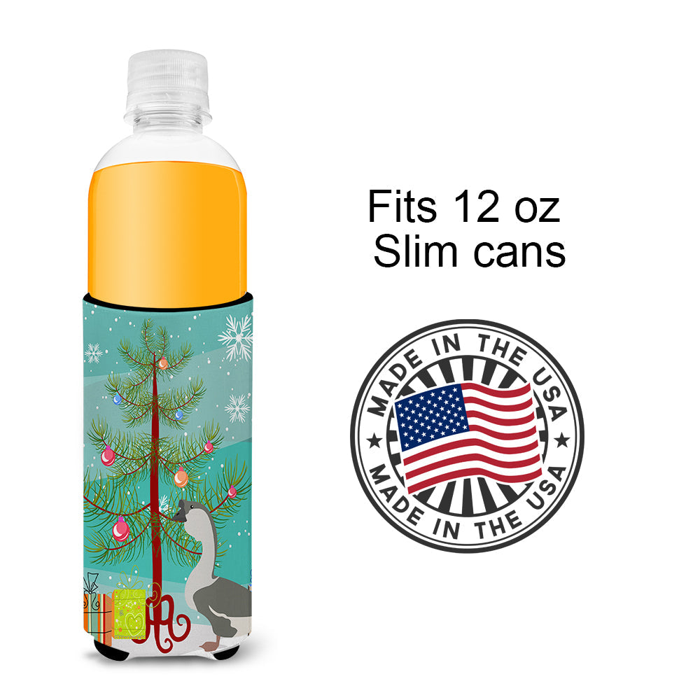 African Goose Christmas Slim Can Hugger , Insulated Foam Hugger for 12 oz Slim Cans, Beer Bottles & Water Bottles, Printed in USA