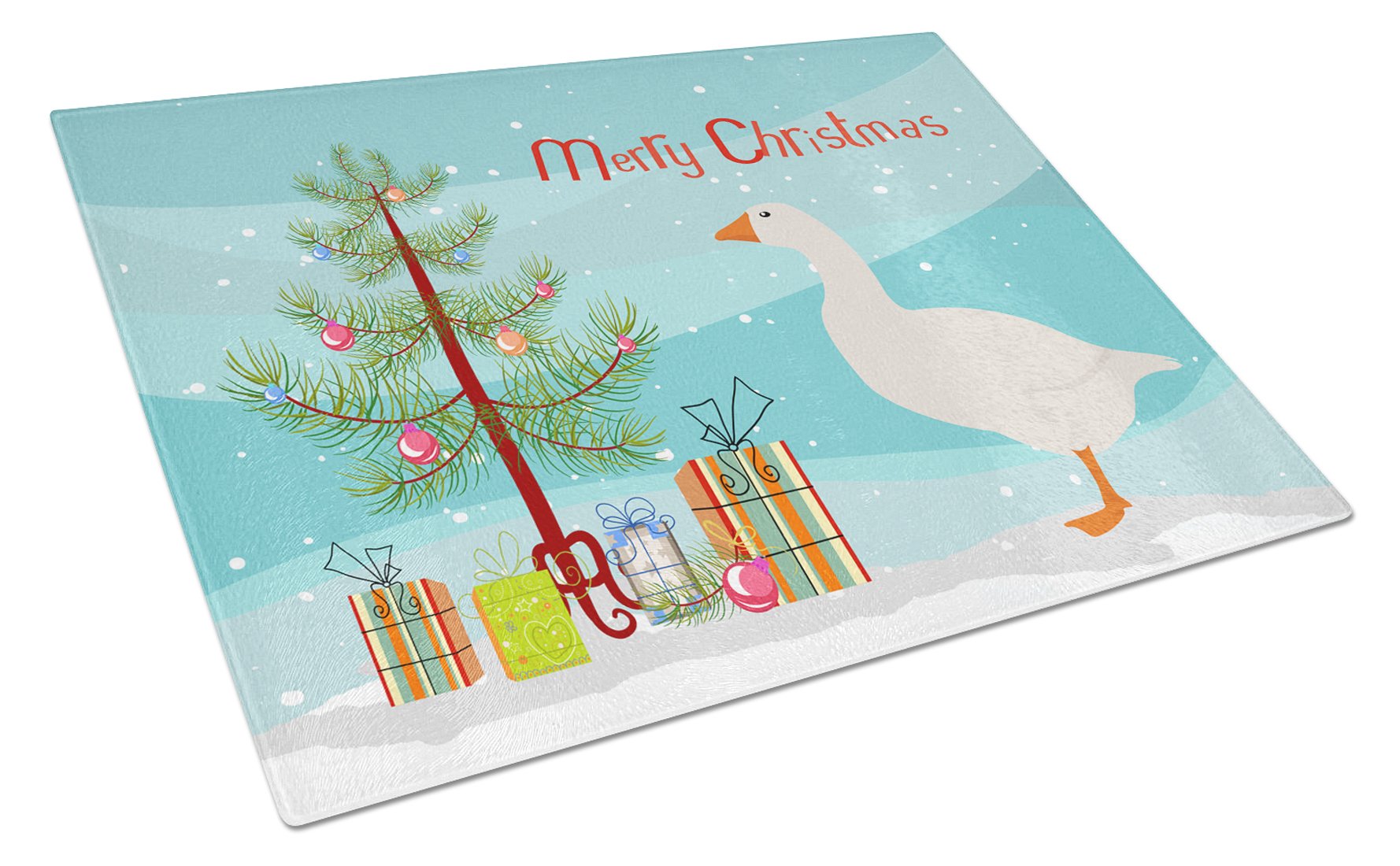 Shire Horse Christmas Cutting Board Tempered Glass Kitchen Cutting Surface, Heat Resistant Chopping, Non-Slip Feet, Food Prep & Serving