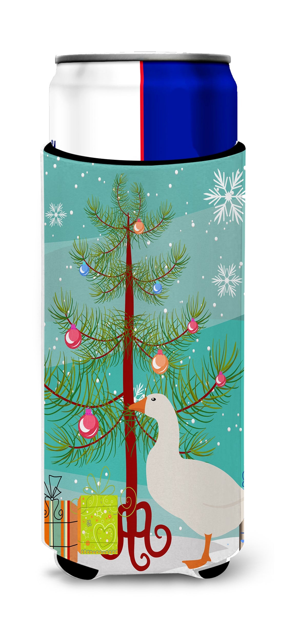 Shire Horse Christmas Slim Can Hugger , Insulated Foam Hugger for 12 oz Slim Cans, Beer Bottles & Water Bottles, Printed in USA
