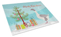 Buff Grey Back Goose Christmas Cutting Board Tempered Glass Kitchen Cutting Surface, Heat Resistant Chopping, Non-Slip Feet, Food Prep & Serving