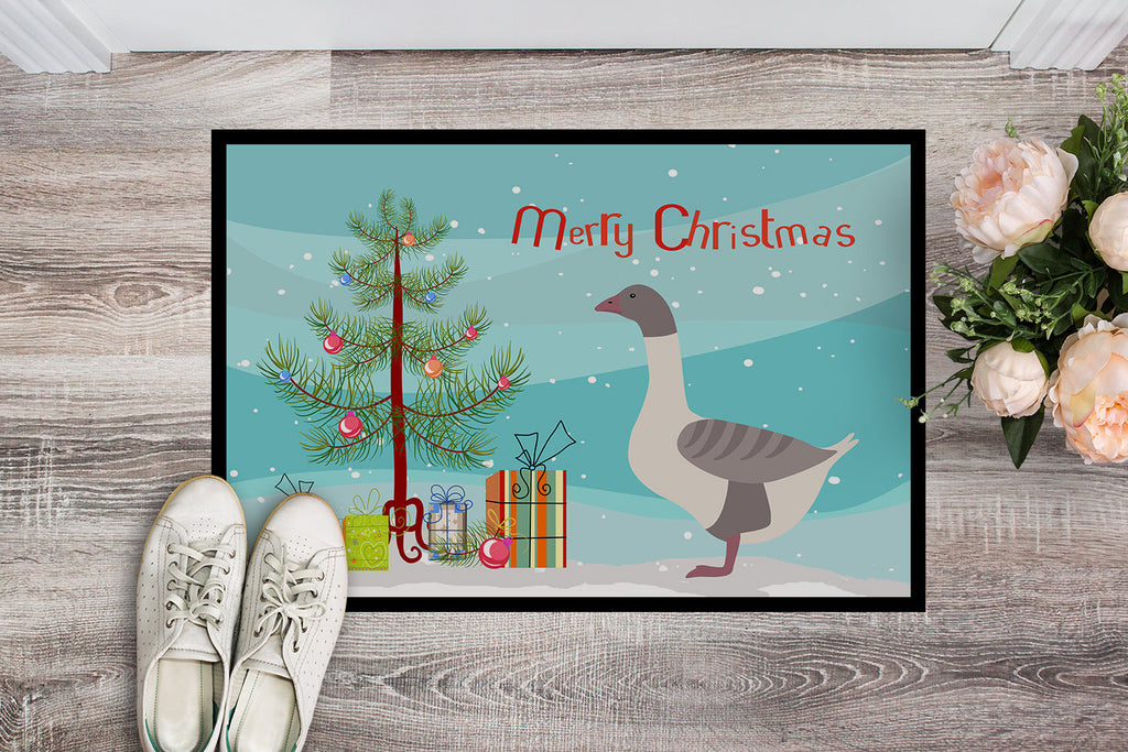 Buff Grey Back Goose Christmas Doormat Indoor Outdoor 18H X 27W Front Door Mat Rugs for Entryway, Non Slip Washable