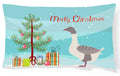 Buff Grey Back Goose Christmas Decorative Throw Pillow 12x16 Indoor Outdoor Accent Cushion, Fabric Cover with Insert for Sofa, Bed, Porch & Living Room