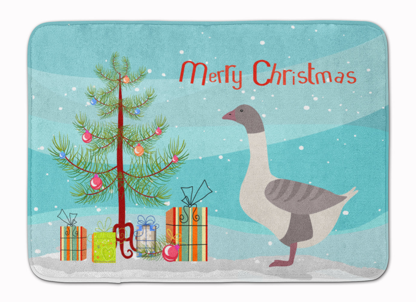 Buff Grey Back Goose Christmas Memory Foam Kitchen Mat Machine Washable Anti-Fatigue Cushion Comfort Bath or Kitchen Rug