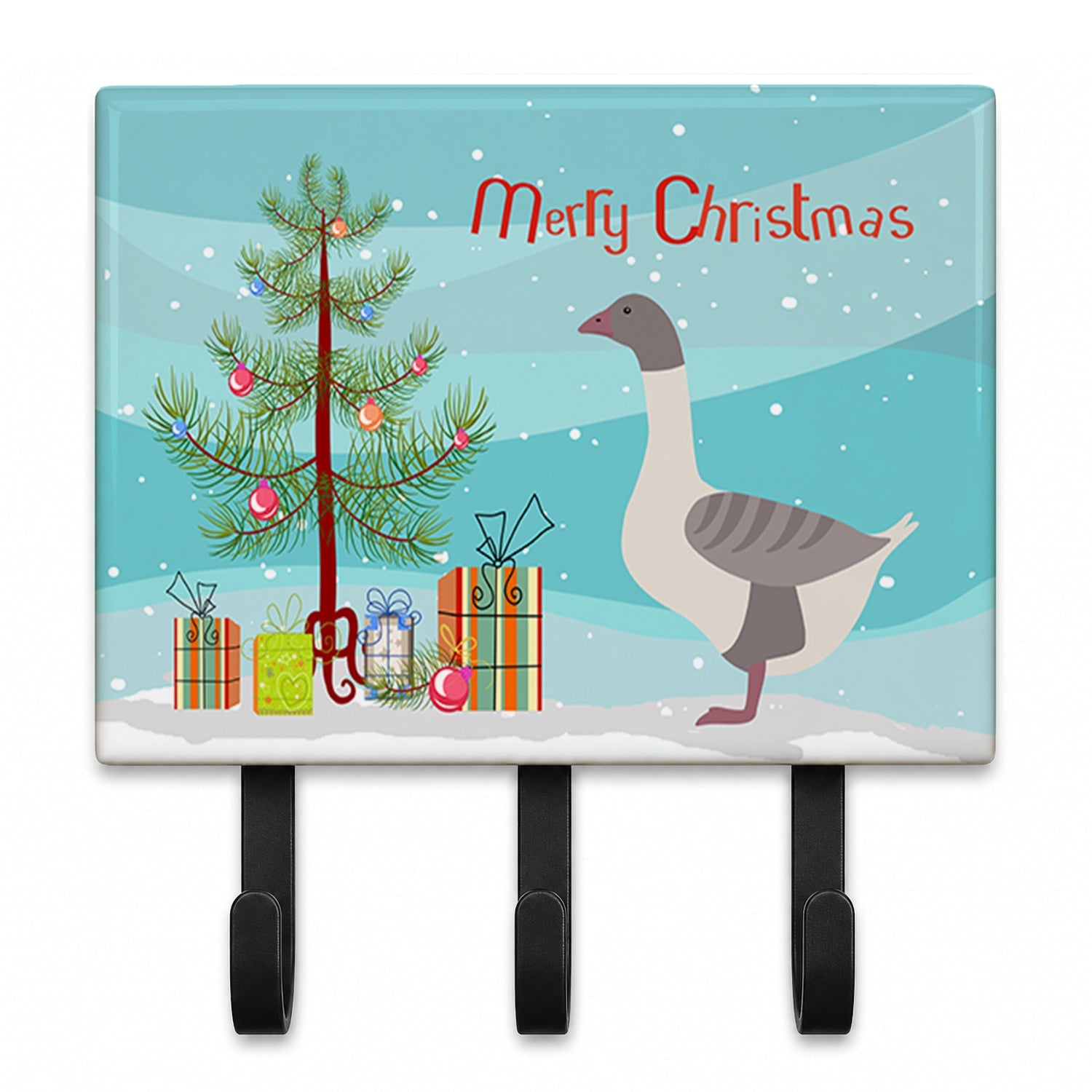 Buff Grey Back Goose Christmas Leash or Key Holder Wall Hooks, Coat Rack Wall Mount, for Hanging Keys, Towels, Aprons, Leashes