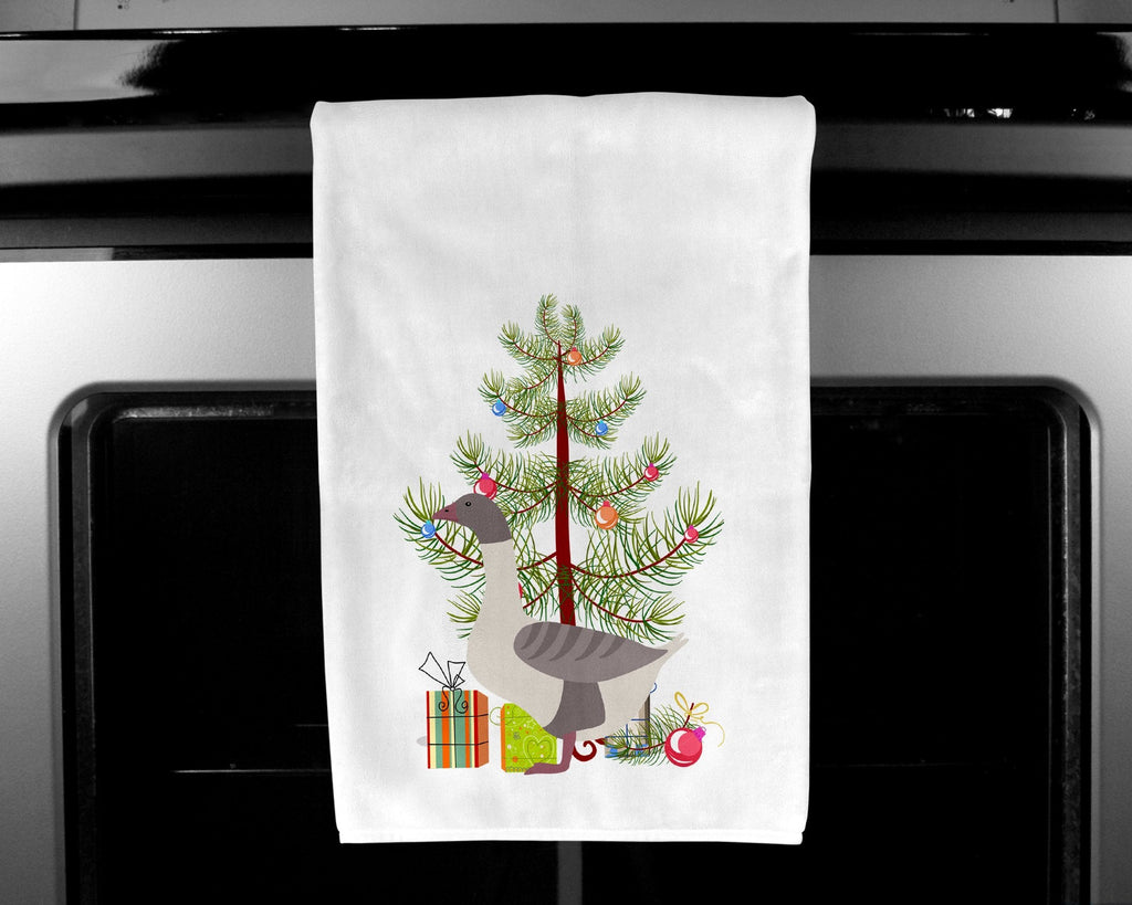 Buff Grey Back Goose Christmas Kitchen Towel Set of 2 White Dish Towels Decorative Bathroom Hand towel for Hand, Face, Hair, Yoga, Tea, Dishcloth, 19 X 28", White