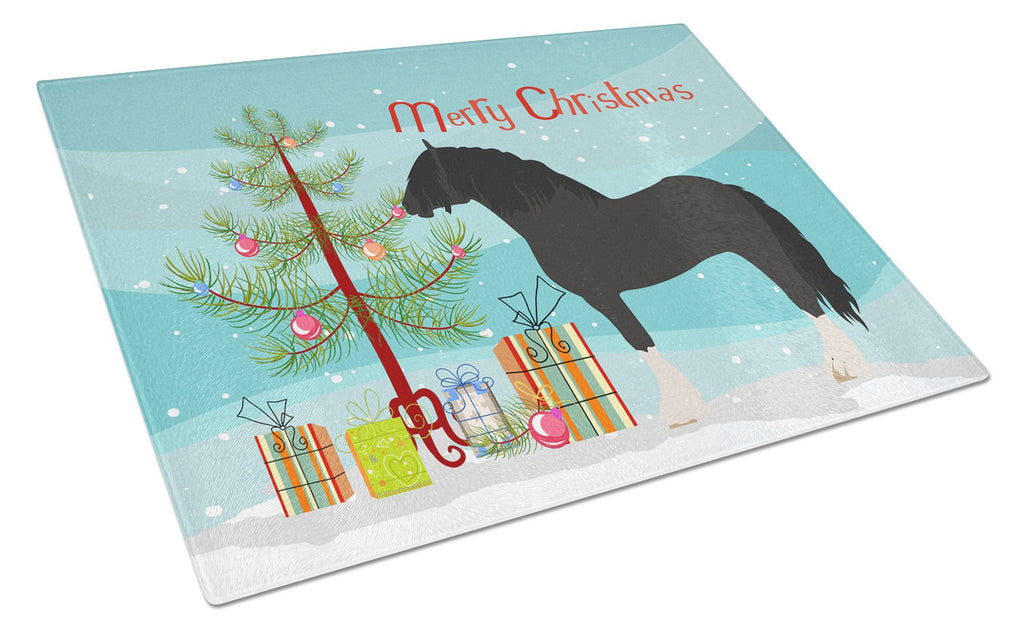 Pomeranian Rogener Goose Christmas Cutting Board Tempered Glass Kitchen Cutting Surface, Heat Resistant Chopping, Non-Slip Feet, Food Prep & Serving