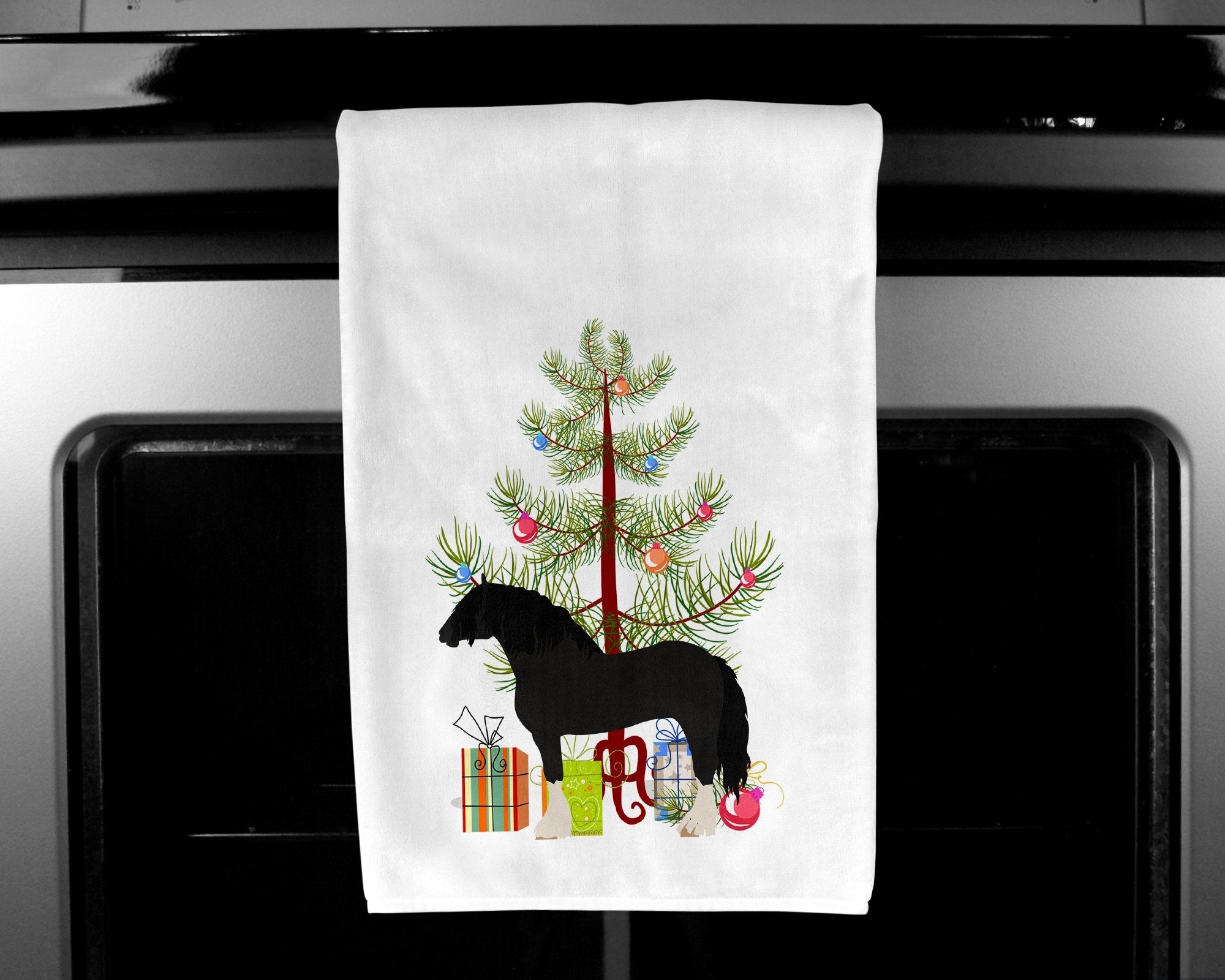 Pomeranian Rogener Goose Christmas Kitchen Towel Set of 2 White Dish Towels Decorative Bathroom Hand towel for Hand, Face, Hair, Yoga, Tea, Dishcloth, 19 X 28", White