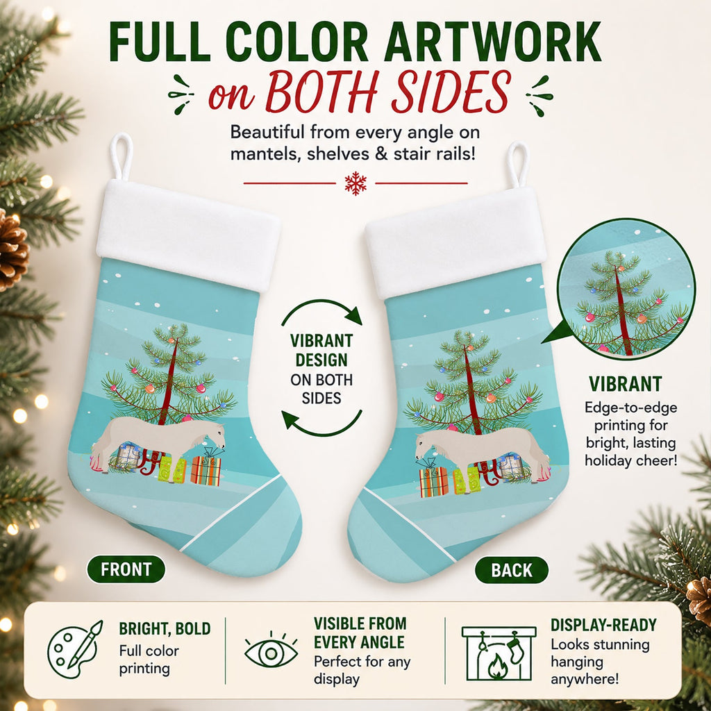 Paso Fino Horse Christmas Holiday Stocking Double-Sided Print, Polyester Suede,11x18, Made in USA