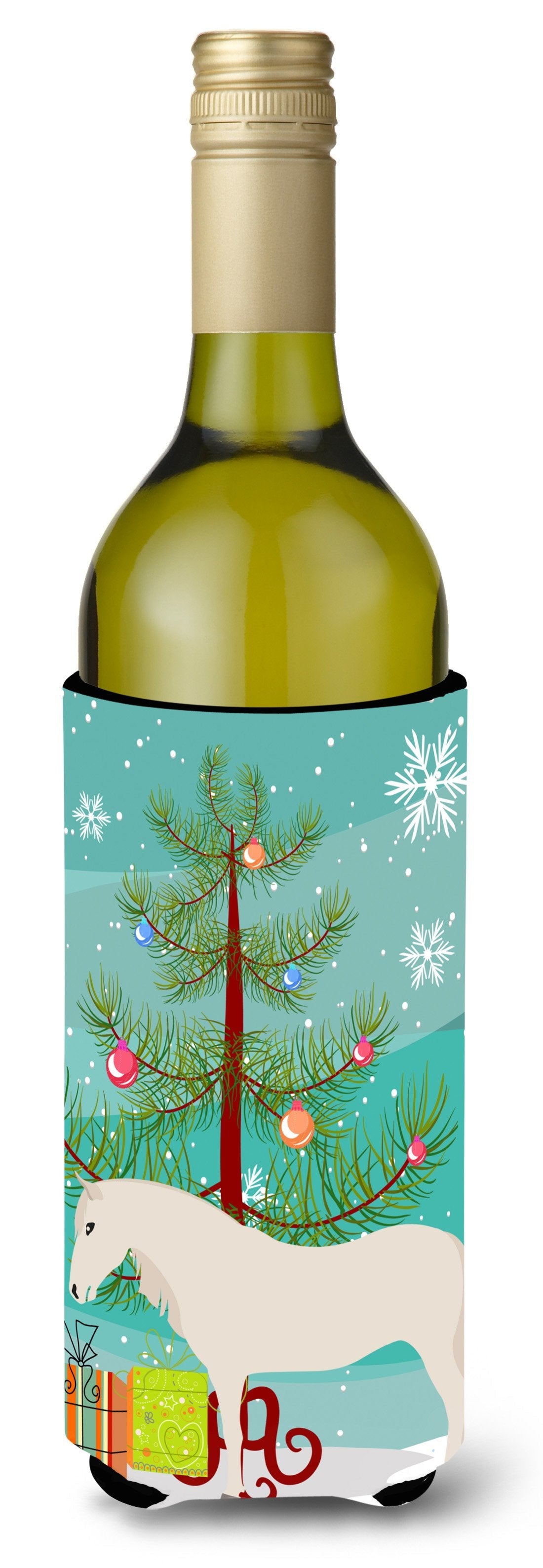 Paso Fino Horse Christmas Wine Bottle Hugger Gift Sleeve for Standard 750 ml Bottles, Insulated Reusable Also Fits Mini Shot & Pint Bottles