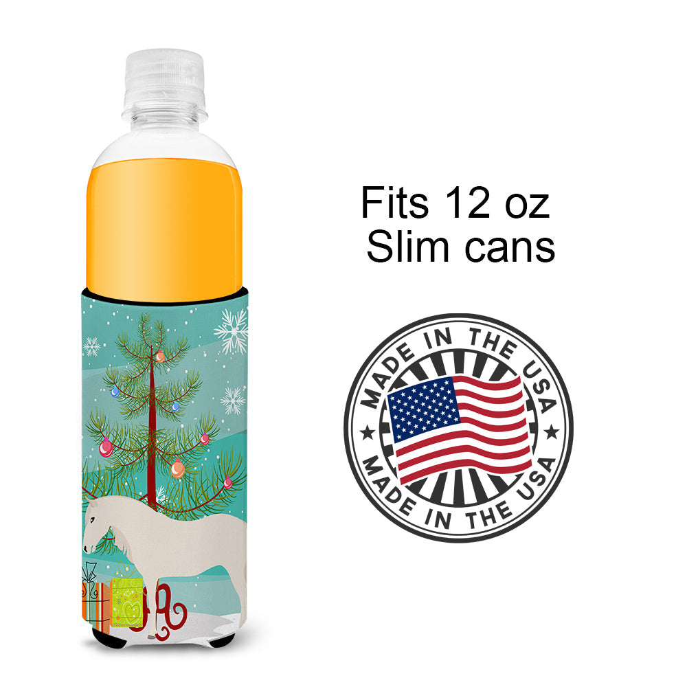 Paso Fino Horse Christmas Slim Can Hugger , Insulated Foam Hugger for 12 oz Slim Cans, Beer Bottles & Water Bottles, Printed in USA