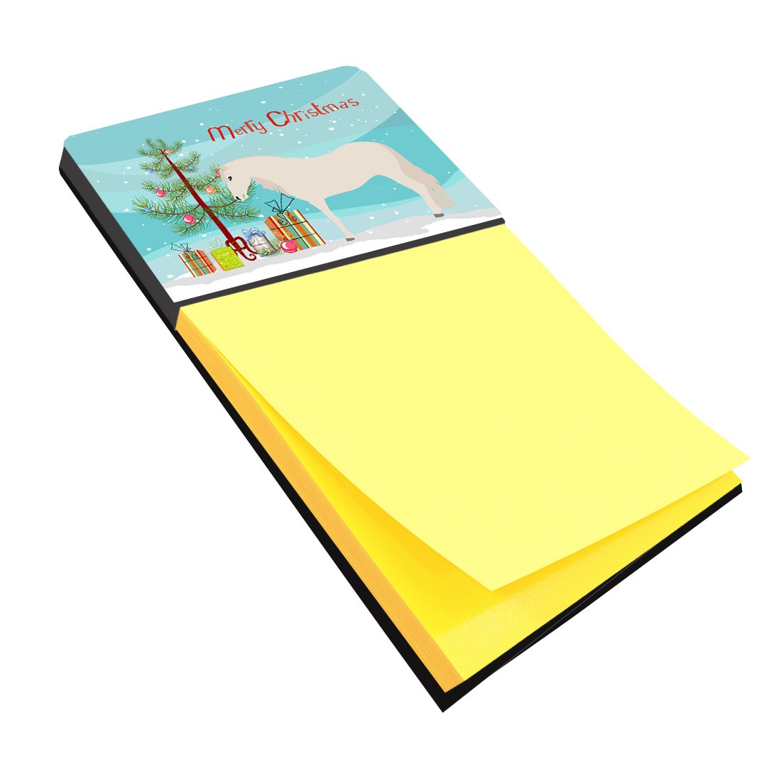 Paso Fino Horse Christmas Watercolor Sticky Note Holder Refillable Dispenser Desk Accessory 3x3 Pad Gift