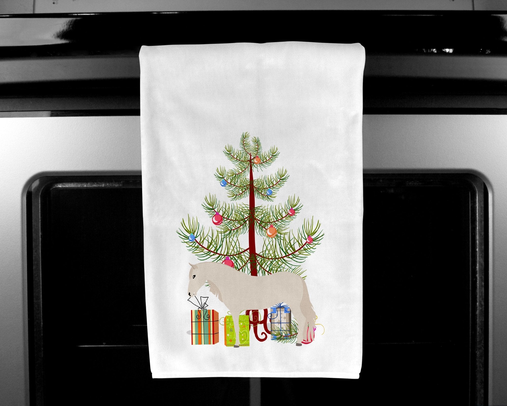 Paso Fino Horse Christmas Kitchen Towel Set of 2 White Dish Towels Decorative Bathroom Hand towel for Hand, Face, Hair, Yoga, Tea, Dishcloth, 19 X 28", White