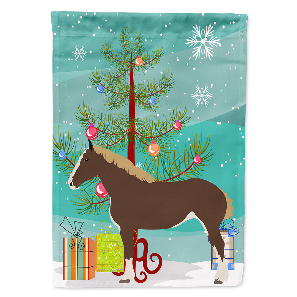 Percheron Horse Christmas House Flag 28x40 Porch Sleeve Pole Decorative Outside Yard Banner Artwork Wall Hanging, Polyester