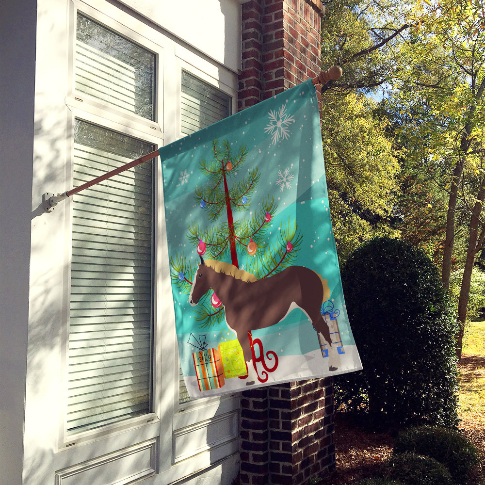 Percheron Horse Christmas House Flag 28x40 Porch Sleeve Pole Decorative Outside Yard Banner Artwork Wall Hanging, Polyester