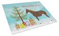 Percheron Horse Christmas Cutting Board Tempered Glass Kitchen Cutting Surface, Heat Resistant Chopping, Non-Slip Feet, Food Prep & Serving