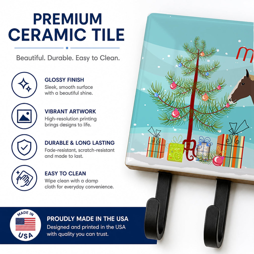 Percheron Horse Christmas Leash or Key Holder Wall Hooks, Coat Rack Wall Mount, for Hanging Keys, Towels, Aprons, Leashes
