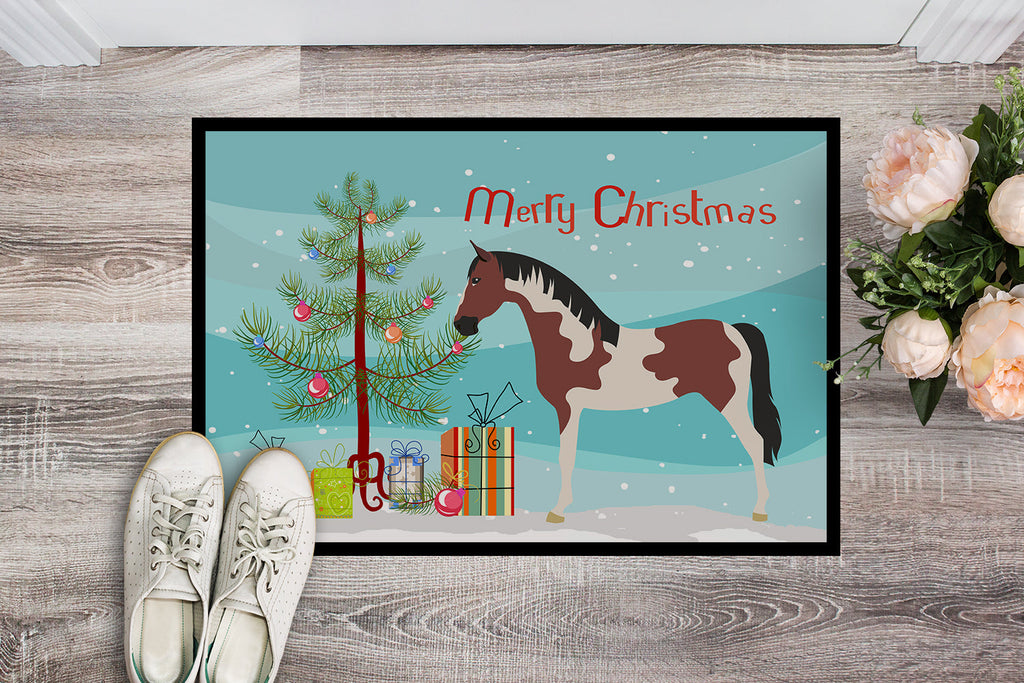 Pinto Horse Christmas Doormat Indoor Outdoor 18H X 27W Front Door Mat Rugs for Entryway, Non Slip Washable