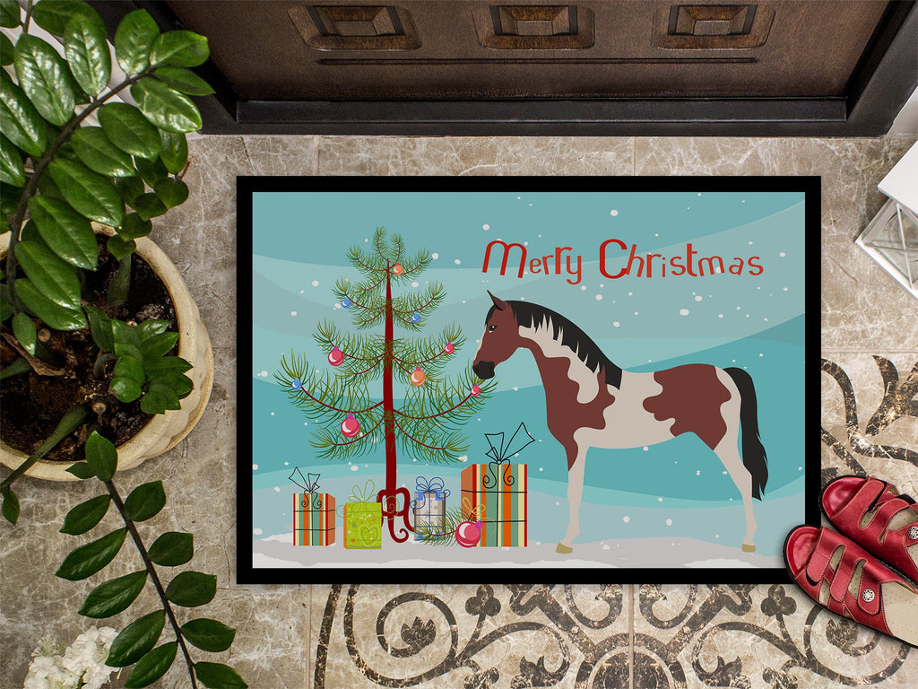 Pinto Horse Christmas Doormat Indoor Outdoor 18H X 27W Front Door Mat Rugs for Entryway, Non Slip Washable
