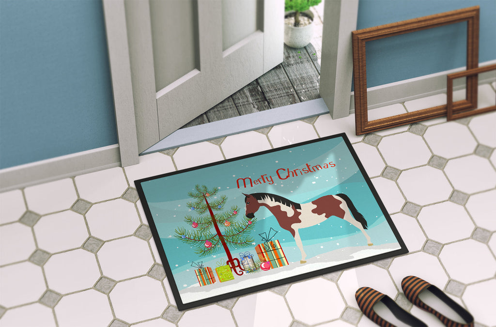 Pinto Horse Christmas Doormat Indoor Outdoor 18H X 27W Front Door Mat Rugs for Entryway, Non Slip Washable