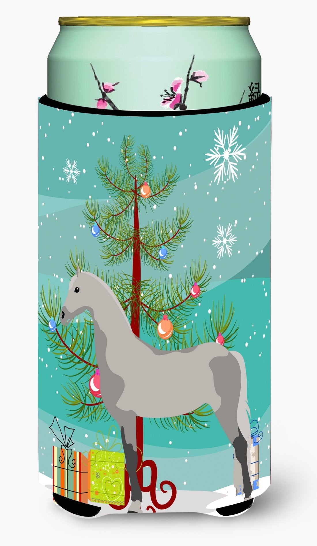 Orlov Trotter Horse Christmas Tall Boy Hugger Can Cooler Sleeve Machine Washable Drink Collapsible Insulator Beverage Insulated Holder