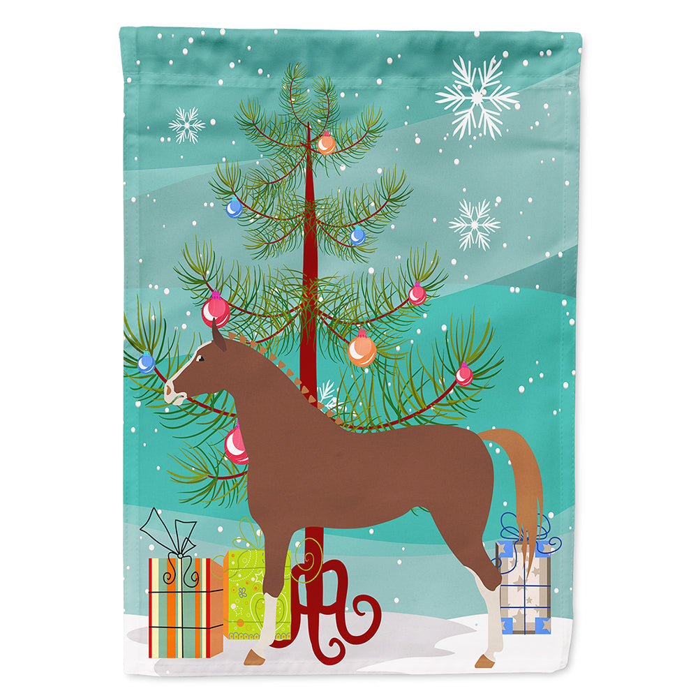 Hannoverian Horse Christmas House Flag 28x40 Porch Sleeve Pole Decorative Outside Yard Banner Artwork Wall Hanging, Polyester