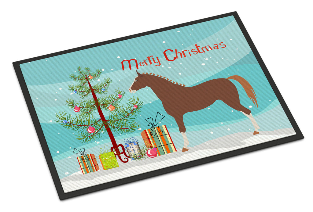 Hannoverian Horse Christmas Doormat Indoor Outdoor 24H X 36W Front Door Mat Rugs for Entryway, Non Slip Washable Low Pile,