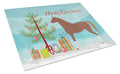 Hannoverian Horse Christmas Cutting Board Tempered Glass Kitchen Cutting Surface, Heat Resistant Chopping, Non-Slip Feet, Food Prep & Serving