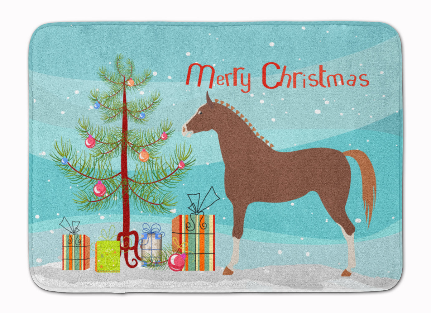 Hannoverian Horse Christmas Memory Foam Kitchen Mat Machine Washable Anti-Fatigue Cushion Comfort Bath or Kitchen Rug