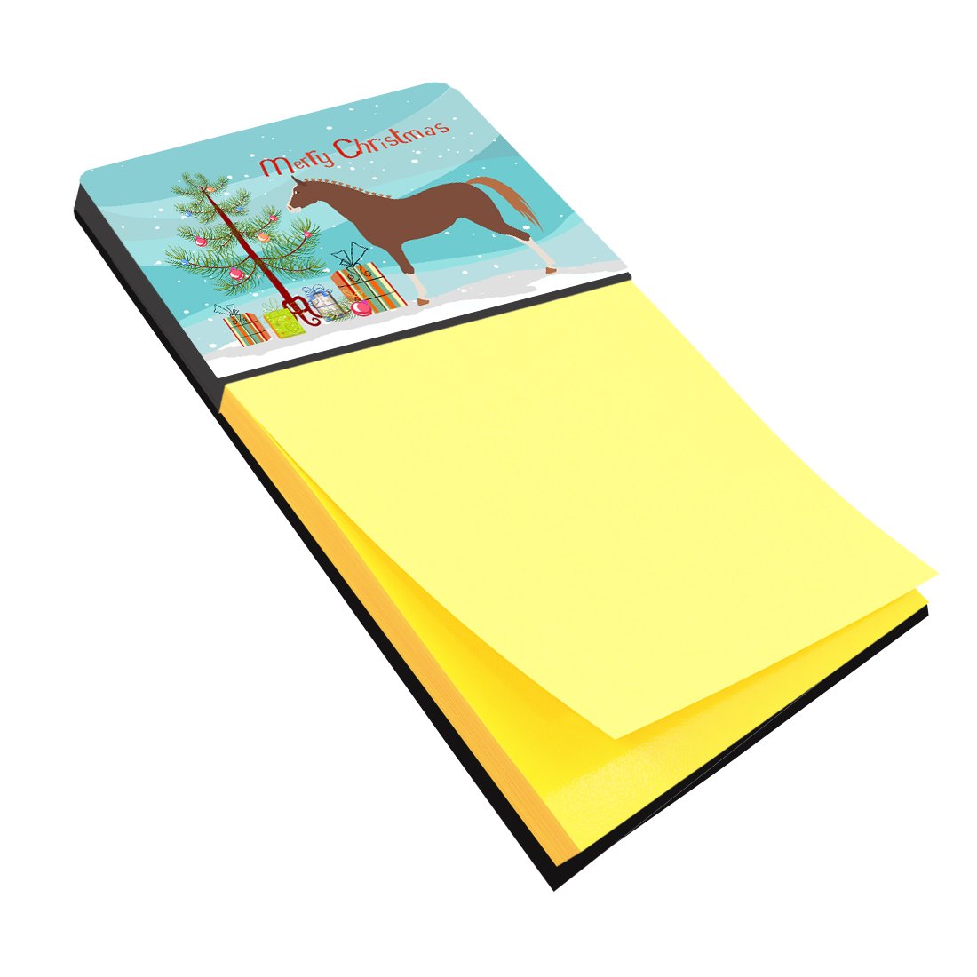 Hannoverian Horse Christmas Watercolor Sticky Note Holder Refillable Dispenser Desk Accessory 3x3 Pad Gift