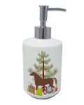 Hannoverian Horse Christmas Ceramic Soap Dispenser , Empty Refillable Hand Soap Pump Bottle for Bathroom Kitchen