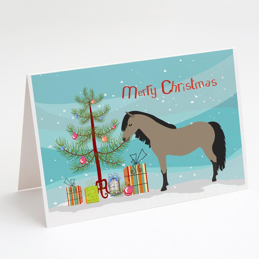 Welsh Pony Horse Christmas Greeting Cards Pack of 8 Blank Cards with Envelopes Whimsical A7 Size 5x7