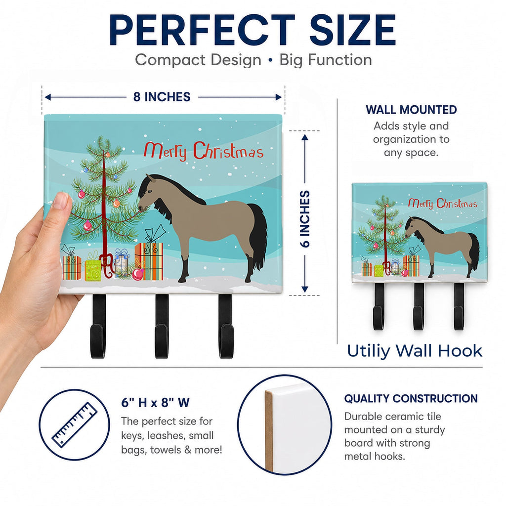 Welsh Pony Horse Christmas Leash or Key Holder Wall Hooks, Coat Rack Wall Mount, for Hanging Keys, Towels, Aprons, Leashes