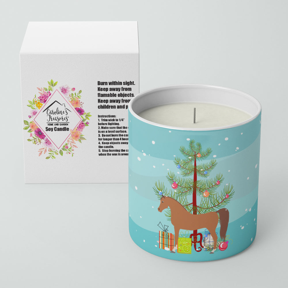 Arabian Horse Christmas Decorative Soy Candle Nature Soy Wax Essential Oil Home Decor Ideal for Bedroom Kitchen Bath Office Gift, 10 oz