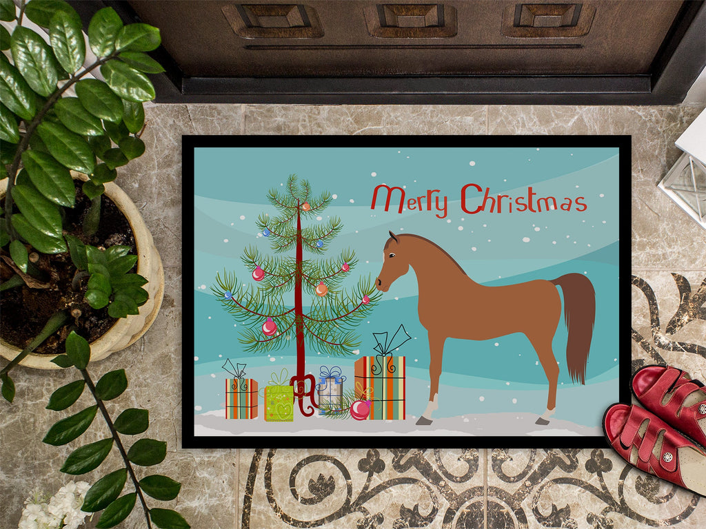 Arabian Horse Christmas Doormat Indoor Outdoor 24H X 36W Front Door Mat Rugs for Entryway, Non Slip Washable Low Pile,