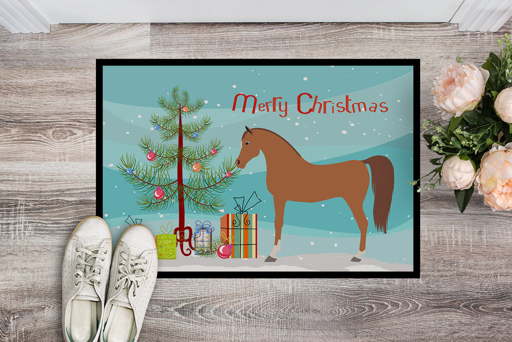 Arabian Horse Christmas Doormat Indoor Outdoor 18H X 27W Front Door Mat Rugs for Entryway, Non Slip Washable