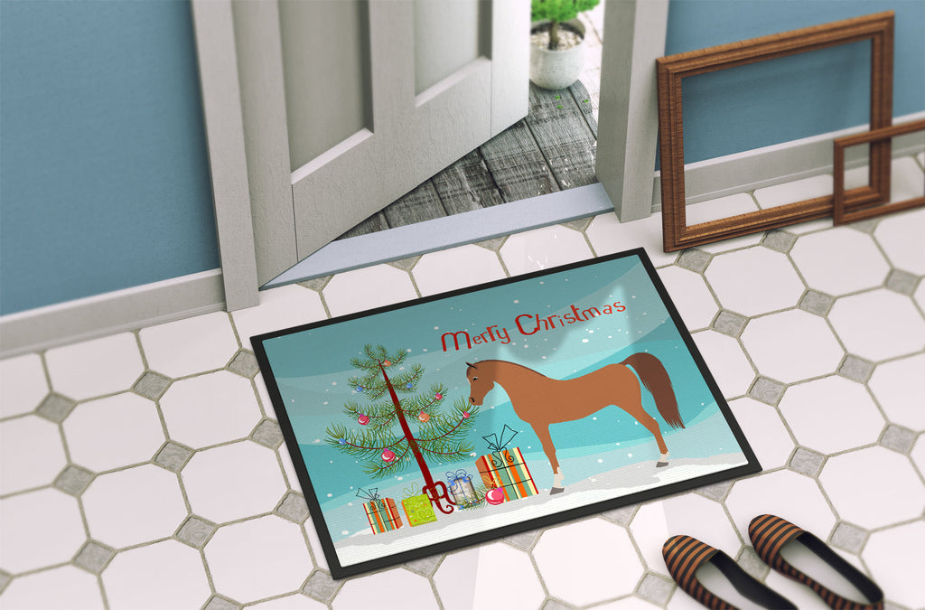 Arabian Horse Christmas Doormat Indoor Outdoor 18H X 27W Front Door Mat Rugs for Entryway, Non Slip Washable
