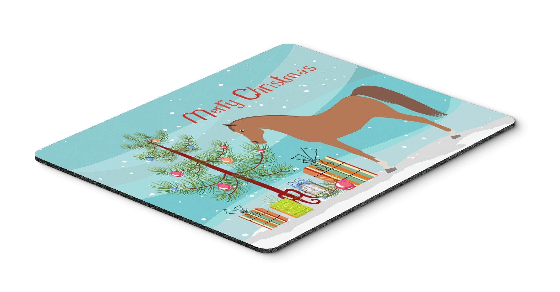 Arabian Horse Christmas Mouse Pad, Heat Resistant Trivet Hot Pad , Non Slip Rubber Desk Mat, Kitchen Counter Protector, Home Office Decor Gift